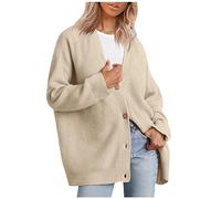 Gilet Long Capuche Blouson Veste Sweet Femme sans Capuche Pull Rose Laine Veste Hiver Original Cardigan Tops Automne Grande Taille Cardigan Femme Manches 3/4 Kaki L