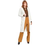 Gilet long manches longues loose poche Femme VILA - White Alyssum - Col arrondi L