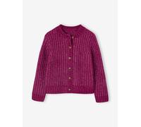 Gilet loose en maille mousseuse fille violine 8A