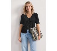 Gilet manche courte en maille avec cordons