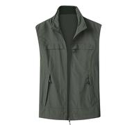 Gilet matelassé décontracté pour hommes, couleur unie, coupe cintrée, confortable, nouvelle automne et hiver (Army Green, XXXL)