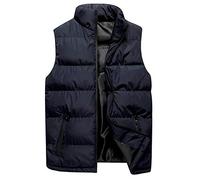 Gilet matelassé léger pour homme 5XL - Gilet en duvet pour homme - Noir - Gilet d'hiver sportif élégant - Gilet d'hiver chaud - Veste sans manches avec fermeture éclair - Gilet de transition sans