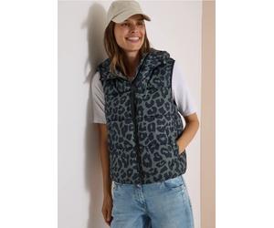 Gilet matelassé léopard à capuche