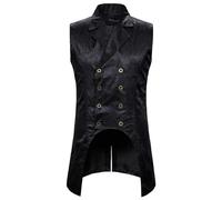 Gilet MéDiéVal Hommes Victorien Steampunk Vintage Gilet Long Court Smoking Double Boutonnage Manteau RéTro Vintage Jacquard Gilet Homme Costume Veste Performance Usure Manteau Gilet Sans Manches