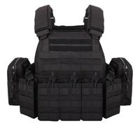 Gilet Militaire Dianzan, Noir, Unisex, Taille Unique, Gilet Porte-plaques, Multifonctionnel, Poches Molle, Pour L'extérieur