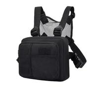 Gilet Multifonction Unisexe, Sac de Poitrine Hip-hop Streetwear, Sacs de Poitrine imperméables, Sac à Dos de Sport Oxford(Black)