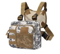 Gilet Multifonction Unisexe, Sac de Poitrine Hip-hop Streetwear, Sacs de Poitrine imperméables, Sac à Dos de Sport Oxford(Gray)