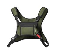 Gilet multifonctionnel unisexe poitrine sac mode hommes hip-hop streetwear sacs étanche sport plein air pour hommes, vert militaire