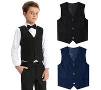 Gilet noir pour garçons, costume pour enfants, Blazer pour tout-petits, gilets de spectacle de Piano formel pour mariage, vêtements de fête scolaire pour enfants, marine 7