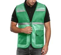 Gilet Orange Securite Grande Taille - Gilet De Sécurité Haute Visibilité Avec Des Bandes Réfléchissantes - Gilets Fluorescent De Sécurité Grande Taille Respirante Pour Travail Peche Cyclisme, Unisexe