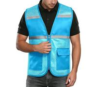 Gilet Orange Securite Grande Taille - Gilet De Sécurité Haute Visibilité Avec Des Bandes Réfléchissantes - Gilets Fluorescent De Sécurité Grande Taille Respirante Pour Travail Peche Cyclisme, Unisexe