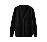 Gilet Oversize Femme Knit Cardigan Femmes Grande Taille Manteau Gilets Maille Oversized Cardigans Women Veste Gilet Casual Chandail Cardigan Femmes Uni Gilets Long Manche Boutonnée Femme Noir XXL