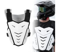 Gilet pare-balles moto blanc, taille unique, résistant aux chocs et aux impacts, léger et protecteur.