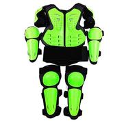 Gilet pare-balles pour motocross vert pour enfants de 5 à 13 ans - Combinaison de moto avec genouillères et coudières - Ensemble d'équipement de protection pour moto