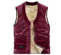 Gilet polaire chaud pour homme - Gilet matelassé d'hiver léger - Grande taille - Gilet de travail thermique en duvet - Sans manches - Coupe-vent - Gilet d'extérieur - Gilet d'hiver pour homme