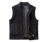 Gilet polaire léger matelassé pour homme avec poches - Gilet d'hiver chaud - Gilet de loisirs - Gilet épais sans manches - Coupe-vent - Col montant - Gilet de travail - Gilet de sport - Gilet en