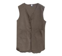 Gilet polaire pour femme comme veste chaude et épaisse pour une superposition confortable par temps froid, kaki, 2-M