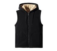 Gilet polaire pour homme avec capuche, gilet d'hiver en polaire pour homme, doublure en peluche, gilet d'hiver, gilet de sport, gilet de vélo, grande taille, gilet en coton, loisirs et extérieur
