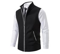 Gilet Polaire pour Hommes Travail Loisirs Quotidiens, Gilet Polaire pour Hommes sans Manches, Gilet Polaire pour Hommes zippé, Gilet Grand et Haut pour Homme (Black,M)