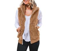 Gilet Polaire sans Manche Femme Chaude Veste Grandes Taille Blouson Molletonné Col Rond Classe Sherpa