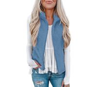 Gilet Polaire sans Manche Femme Chaude Veste sans Manches Polaire Femme Grande Taille Blouson sans Manche Molletonné Femme Gilet Polaire sans Manches Femme Col Montant ÉLéGant