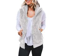 Gilet Polaire sans Manche Femme Chaude Veste sans Manches Polaire Femme Grandes Taille Blouson sans Manche Molletonné Femme Gilet Polaire sans Manches Femme Col Rond Classe Sherpa