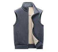 Gilet Polaire sans Manche Homme Ultra Légère Veste Manteau Parka Blouson Fermeture éclair Mode Couleur pure Gilet thermique Tops Coat Doudoune Homme demi-saison