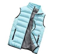 Gilet polaire sans manches pour homme - Gilet matelassé léger - Gilet d'hiver uni - Veste zippée pour l'extérieur, la marche, la course, la course à pied - Manteau matelassé chaud - Gilet de sport -