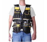 Stanley Veste porte-outils FMST1-71181 – Nombreuses poches, bandes réfléchissantes, XL Jaune/Noir