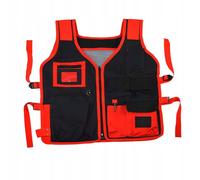 Gilet Porte-Outils Pour Électricien Rouge Et Noir