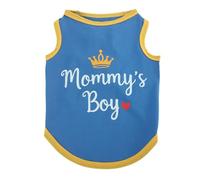 Gilet pour animal de compagnie, T-shirt d'été léger et respirant avec imprimé « I Lover Mom Dad » pour chat, chiot et chiens de petite et moyenne taille, garçon, fille_XL (bleu-garçon)