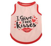 Gilet pour animal de compagnie, T-shirt d'été léger et respirant avec imprimé « I Lover Mom Dad » pour chat, chiot et chiens de petite et moyenne taille, garçon, fille_XL (rose baiser)