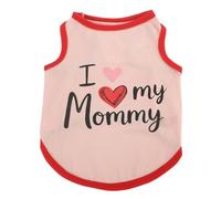 Gilet pour animal de compagnie, t-shirt d'été léger et respirant avec imprimé « I Lover Mom Dad » pour chat, chiot et chiens de petite et moyenne taille, garçon, fille_M (Rose-LoveMM)