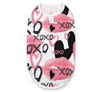 Gilet pour Animaux de Compagnie à la Mode avec Inscription Manuscrite « Lip Kiss and Hearts », vêtements faciles à Porter pour Petits Chiens, promenades Quotidiennes S