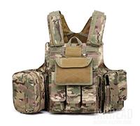 Gilet pour Chasseur d'airsoft CS Military Molle Gilet Gilet Tactique de Combat Polyvalent des Forces spéciales de Protection avec Molle Pouch-CP