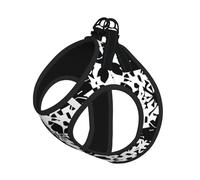 Gilet pour Chien avec Laisse imprimée à Motifs Noirs et Blancs, Souple et Ajustable, idéal pour Les promenades en extérieur avec Laisse.