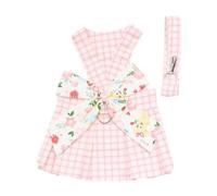 Gilet pour chien avec motif nœud papillon confortable, doux, double usage, sûr, anti-perte, ceinture de fixation pour la marche, la course à pied, l'entraînement (taille M, rose)