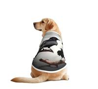 Gilet pour chien imprimé corbeau noir sur une branche - Doux et respirant - Sans manches - Pour races moyennes et grandes
