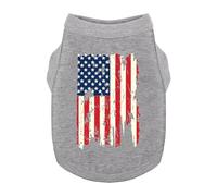 Gilet pour chien inspiré du drapeau américain : chemise parfaite pour chien, débardeur idéal pour un usage quotidien, fête de l'indépendance, matériaux de qualité, look mignon et élégant, gris