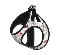 Gilet pour Chiot avec Laisse imprimée Papillons romantiques de Paris, Doux et Ajustable, idéal pour Les promenades en extérieur avec Laisse.