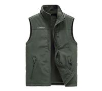 Gilet pour homme, automne hiver et sports de plein air décontracté et chaud avec doublure amovible (vert-C, L)