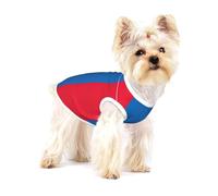 Gilet pour petit chien imprimé drapeau mongol sans manches en coton doux respirant pour chiots et chats