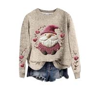 Gilet Pull Femme De Noel Chat Hiver Chic Chaud sans Manches Enceinte Robe Lumineux en Laine Col V Prime Esprit Roulé Noir sous