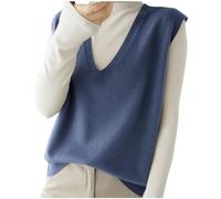 Gilet Pulls sans Manche Femme Pull Gilet pour Femmes Pull Chaud sans Manche Femme Pull en Tricot Gilets sans V-Cou Sweater Casual Basique Printemps Automne Hiver Veste Sweater