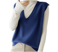 Gilet Pulls sans Manche Femme Pull Gilet pour Femmes Pull Chaud sans Manche Femme Pull en Tricot Gilets sans V-Cou Sweater Casual Basique Printemps Automne Hiver Veste Sweater