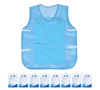Gilet rafraîchissant, gilet portable Fast-Chill avec 8 blocs de glace, 56 x 67 cm, équipement de refroidissement personnel, design réglable, tissu respirant, idéal pour le travail en plein air, le