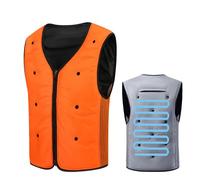Gilet Rafraîchissant par Évaporation Ice Cool - Sespirante en Maille, Capacité Maximale De 3000 ML d'eau, Refroidissement Rapide Jusqu'à -15 °C, pour Le Vélo, Les Sports De Plein Air ,L,Orange