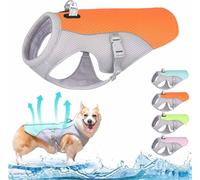 Gilet rafraîchissant pour chien, gilet rafraîchissant d'été pour chien, harnais réfléchissant en maille respirante, veste rafraîchissante pour activités de plein air, randonnée, l'entraînement(Orange,