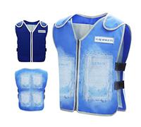 Gilet rafraîchissant pour homme et femme pour climat chaud, gilet de glace réfléchissant avec 24 sacs de glace et poches, veste rafraîchissante pour travailler dans la chaleur, bleu, 37, bleu, 37