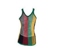 Gilet rasta Lion One Love Reggae en résille pour homme - En coton - Noir / rouge / jaune, Vert, XL